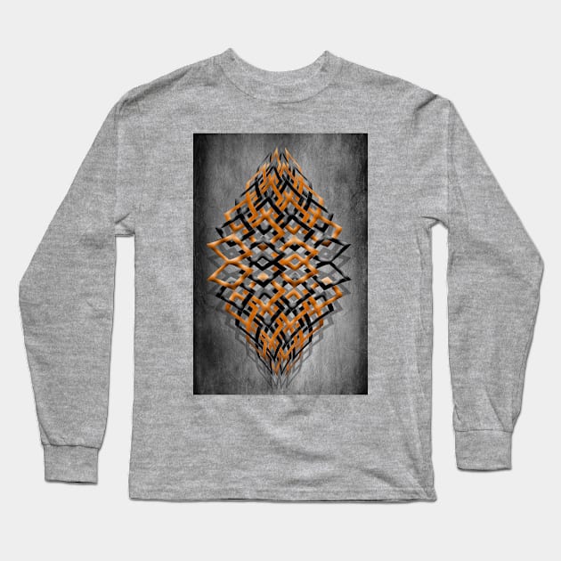 Geometric Orange Shapes Long Sleeve T-Shirt by piksimp